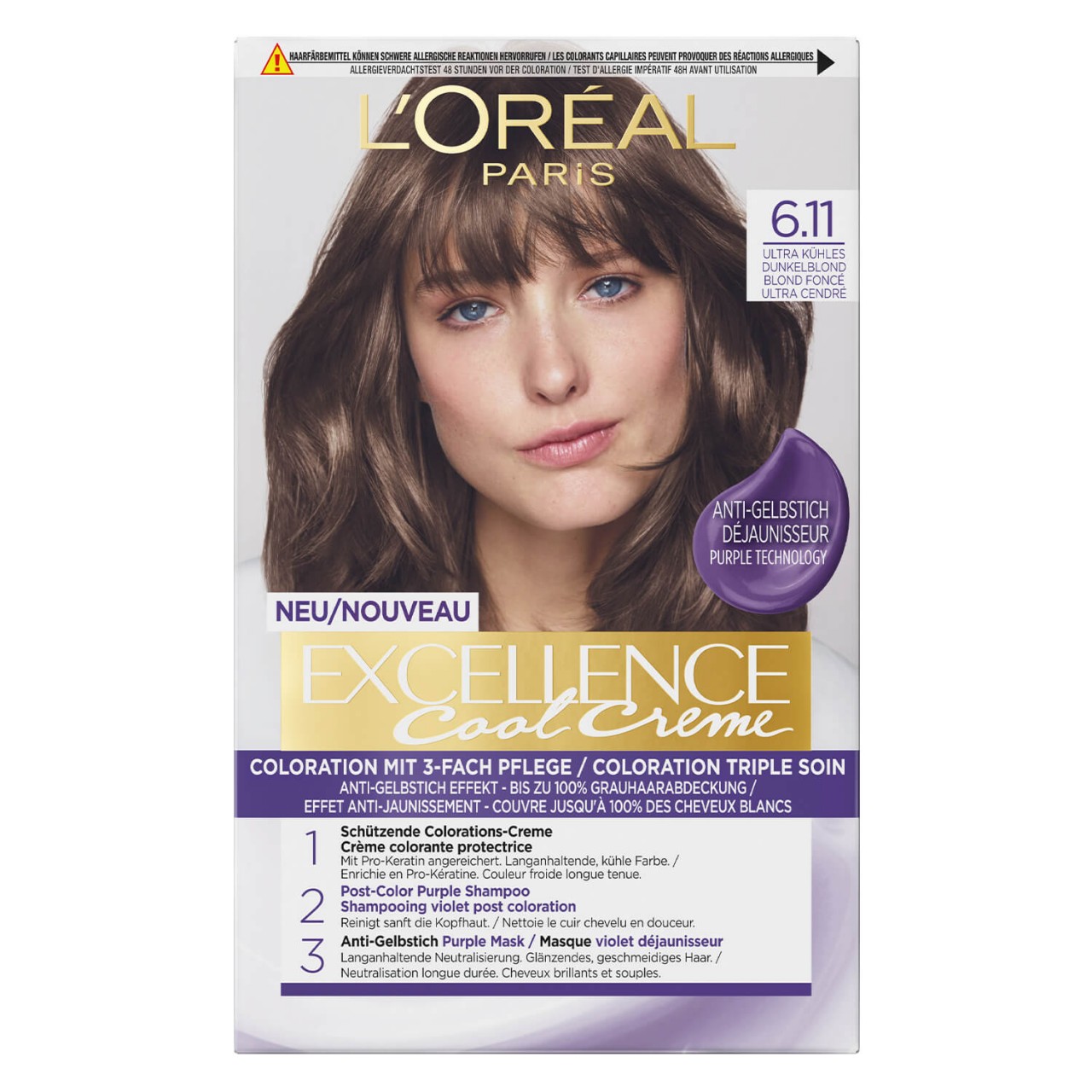 LOréal Excellence Color - Cool Crème 6.11 Ultra Kühles Dunkelblond von L'Oréal Paris