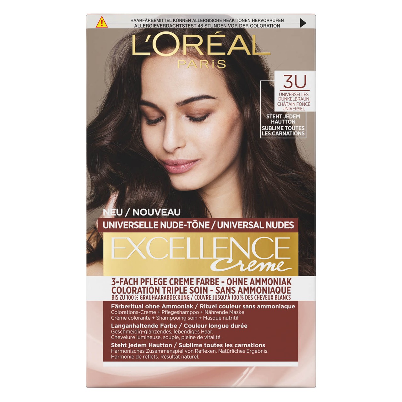 LOréal Excellence Color - Universelle Nude-Töne 3U Universelles Dunkelbraun von L'Oréal Paris