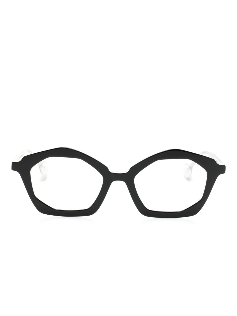 L.A. EYEWORKS Bucatini geometric-frame glasses - Black von L.A. EYEWORKS