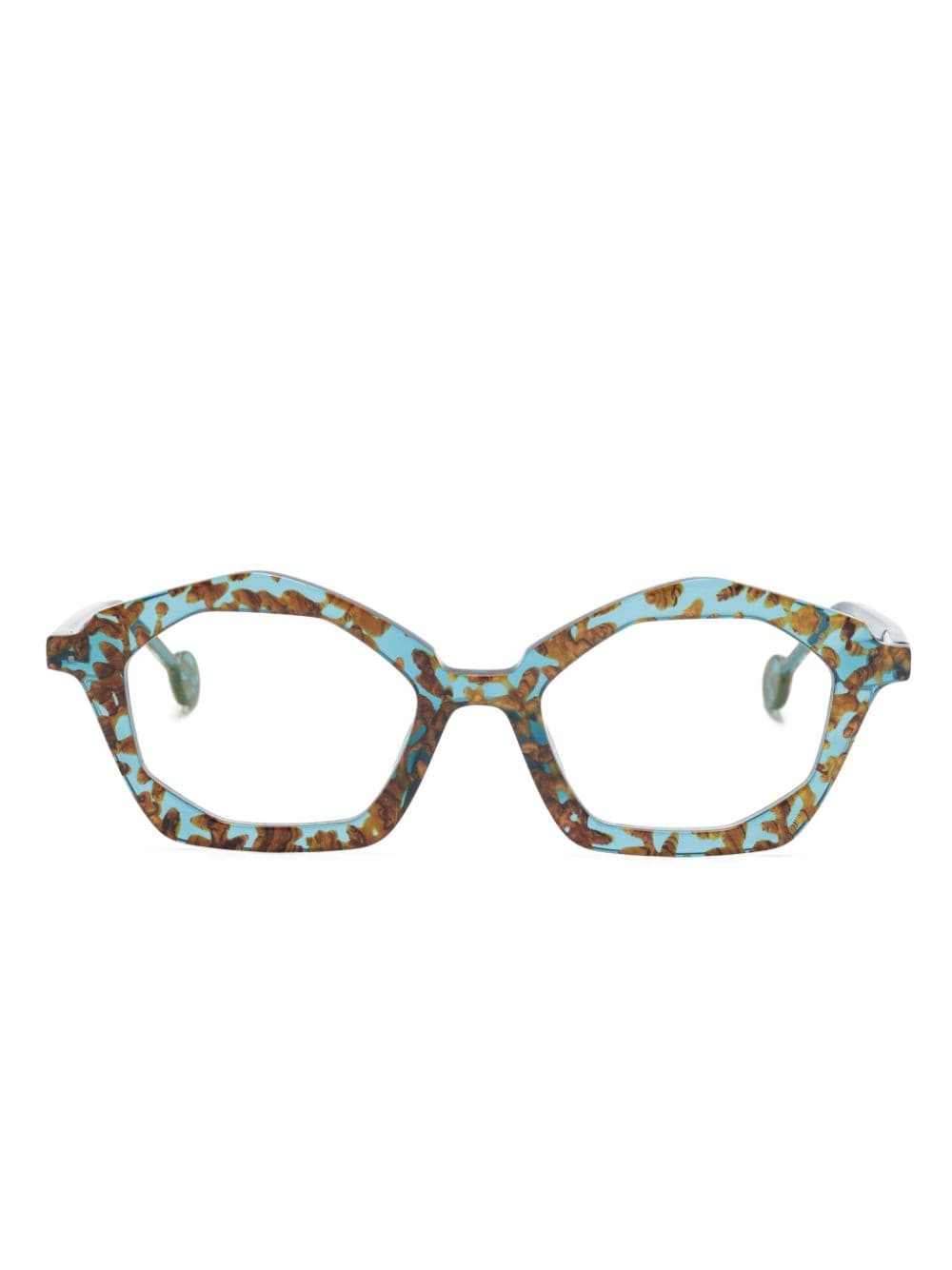 L.A. EYEWORKS Bucatini geometric-frame glasses - Blue von L.A. EYEWORKS