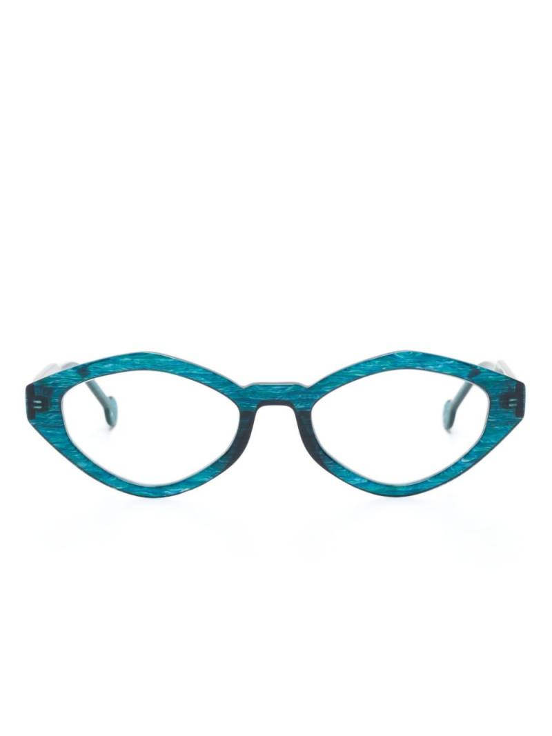 L.A. EYEWORKS Cowrie oval-frame glasses - Blue von L.A. EYEWORKS