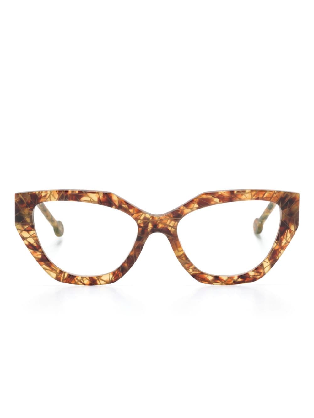 L.A. EYEWORKS Gibson cat-eye frame glasses - Brown von L.A. EYEWORKS