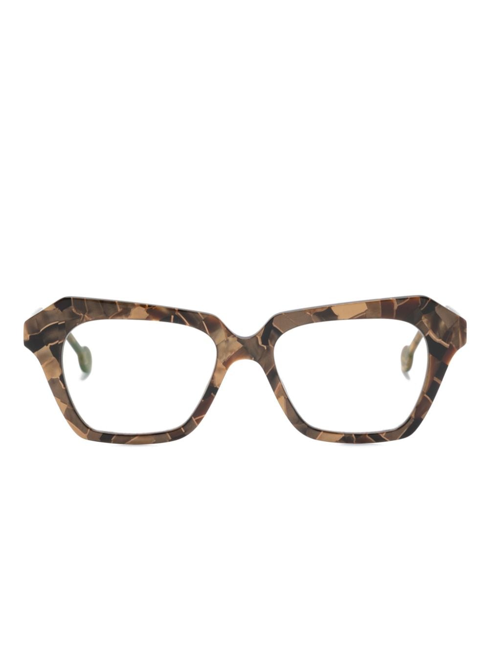 L.A. EYEWORKS Pirate square-frame glasses - Brown von L.A. EYEWORKS