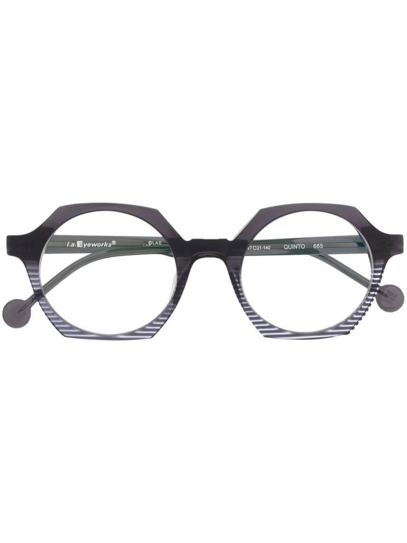 L.A. EYEWORKS Quinto geometric-frame eyeglasses - Black von L.A. EYEWORKS