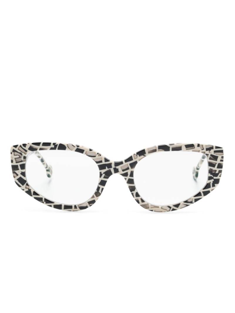 L.A. EYEWORKS Rooster cat-eye frame glasses - White von L.A. EYEWORKS