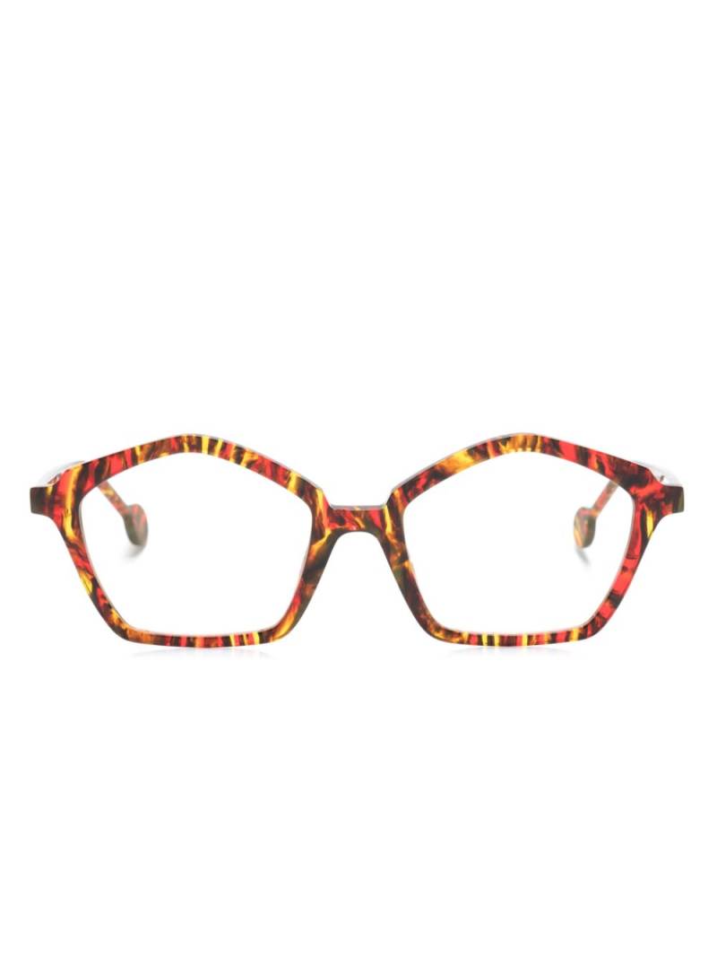 L.A. EYEWORKS Whirly Bird geometric-frame glasses - Red von L.A. EYEWORKS