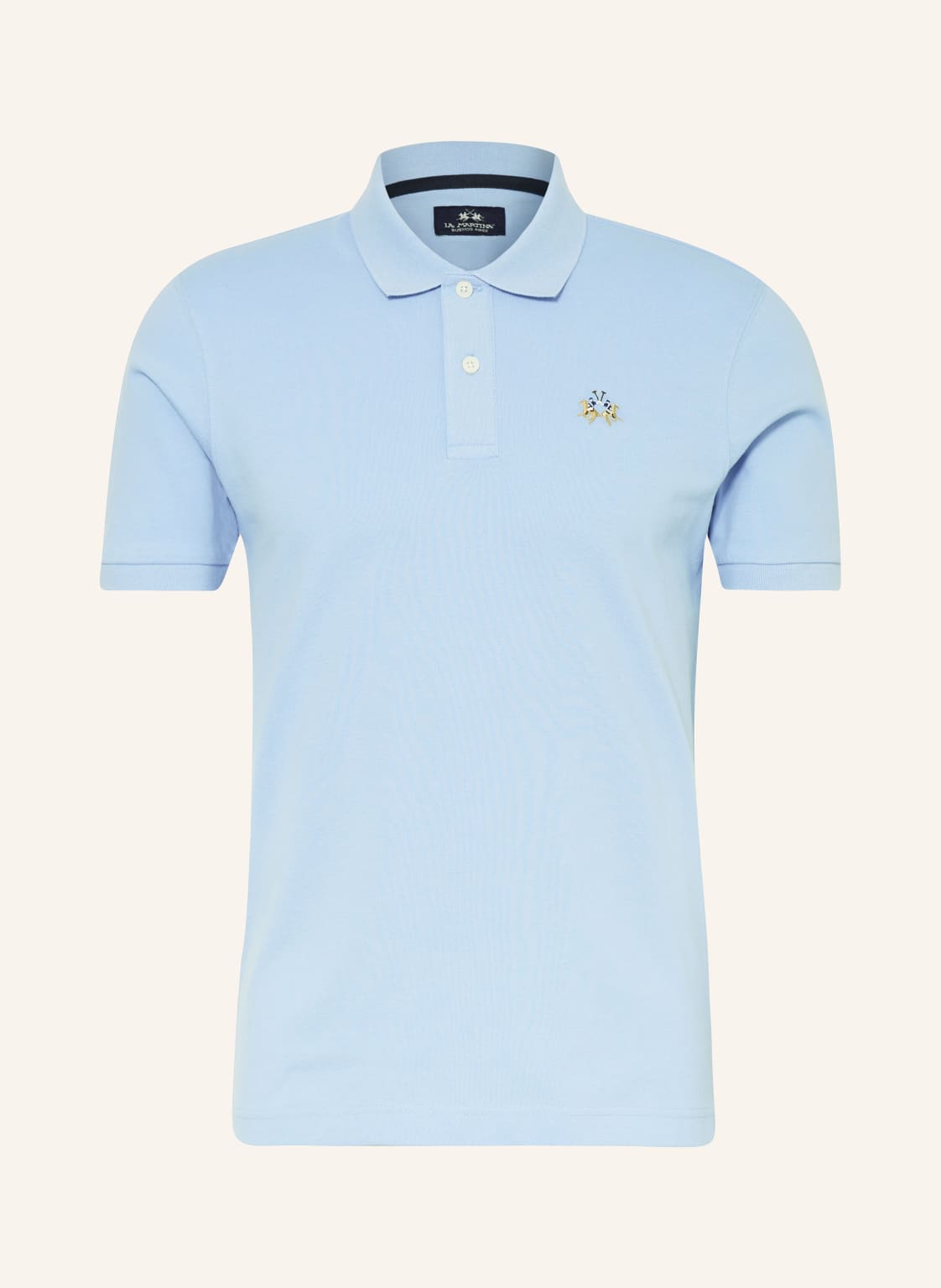 La Martina Piqué-Poloshirt Slim Fit blau von LA MARTINA