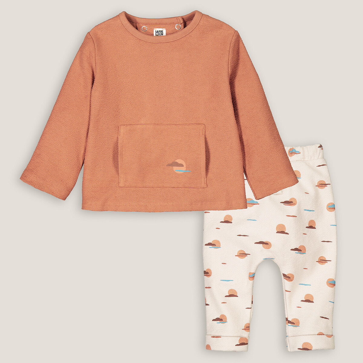 2-teiliges Set für Babys, Sweatware mit Struktureffekt von LA REDOUTE COLLECTIONS