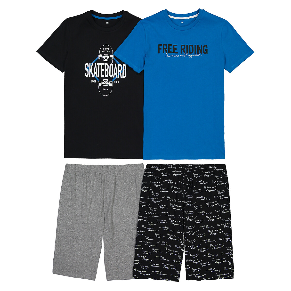 2er-Pack Kurzpyjamas aus Jersey, Skater-Motiv von LA REDOUTE COLLECTIONS