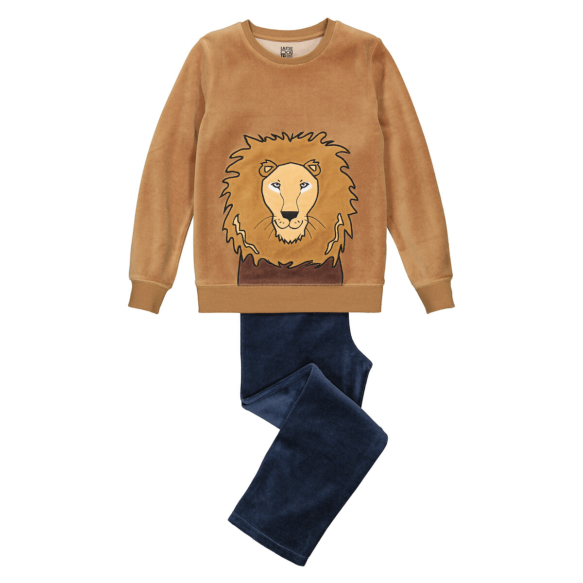 Samt-Pyjama mit Löwenkopf von LA REDOUTE COLLECTIONS