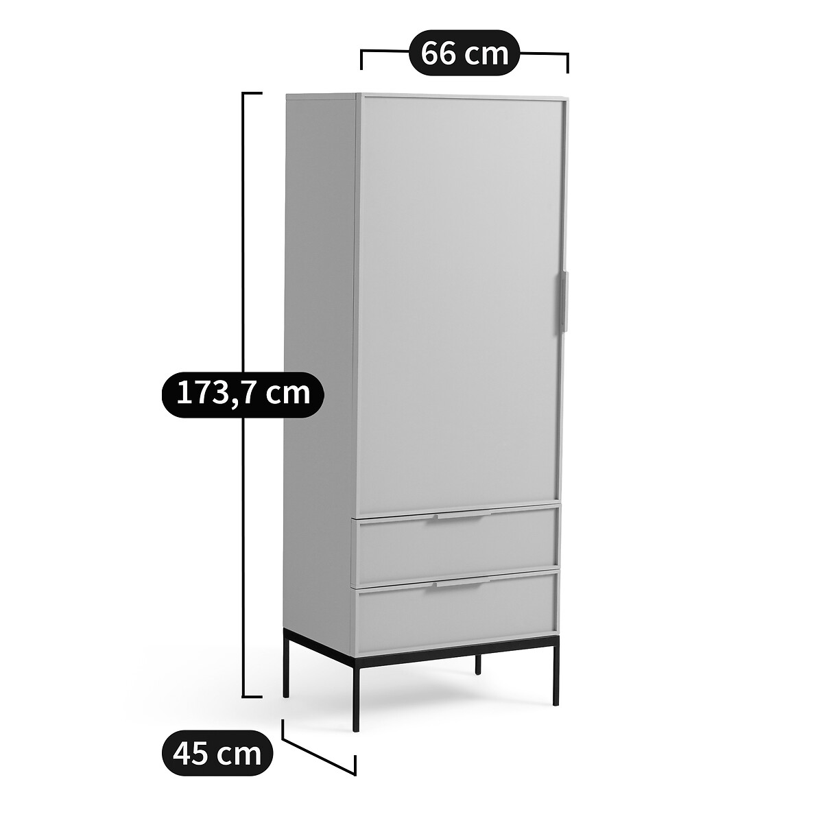 Highboard Vati mit 1 Tür und 2 Schubladen von LA REDOUTE INTERIEURS