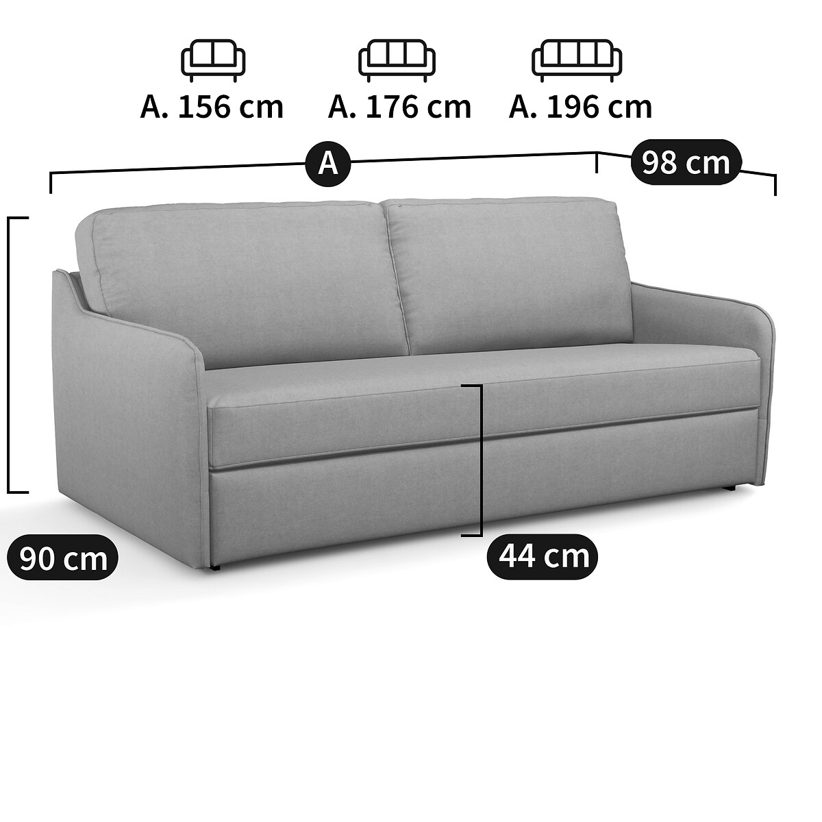 Schlafsofa Nano, Strukturgewebe meliert, Latex von LA REDOUTE INTERIEURS