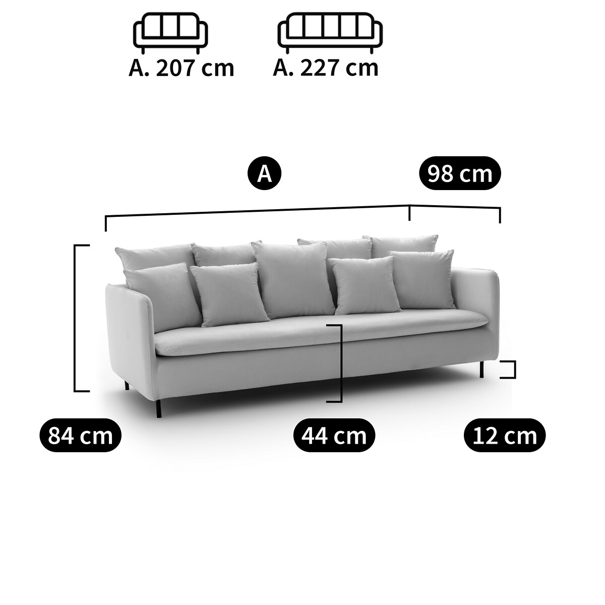 Sofa Ivete, 3- oder 5-Sitzer, Samt von LA REDOUTE INTERIEURS