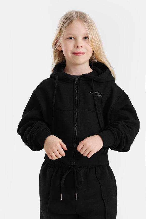 LA SHADY GIRLS Crop Kapuzensweatjacke | Schwarz | Mädchen  | 14 von LA SHADY GIRLS