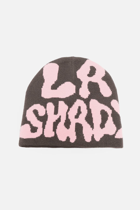 LA SHADY Beanie | Dunkelgrau + Rosa | Damen  | Einheitsgroesse von LA SHADY