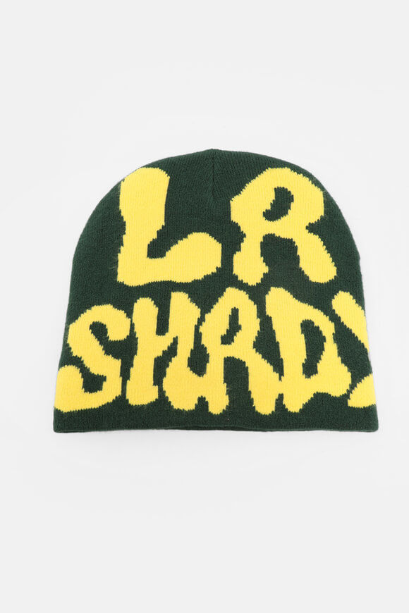 LA SHADY Beanie | Dunkelgrün + Gelb | Damen  | Einheitsgroesse von LA SHADY