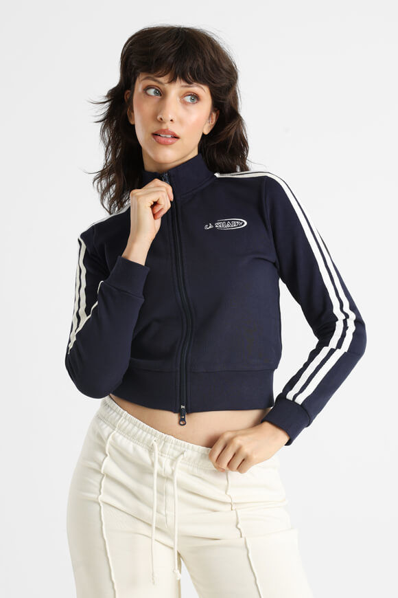 LA SHADY Crop Sweatjacke | Marineblau | Damen  | L von LA SHADY