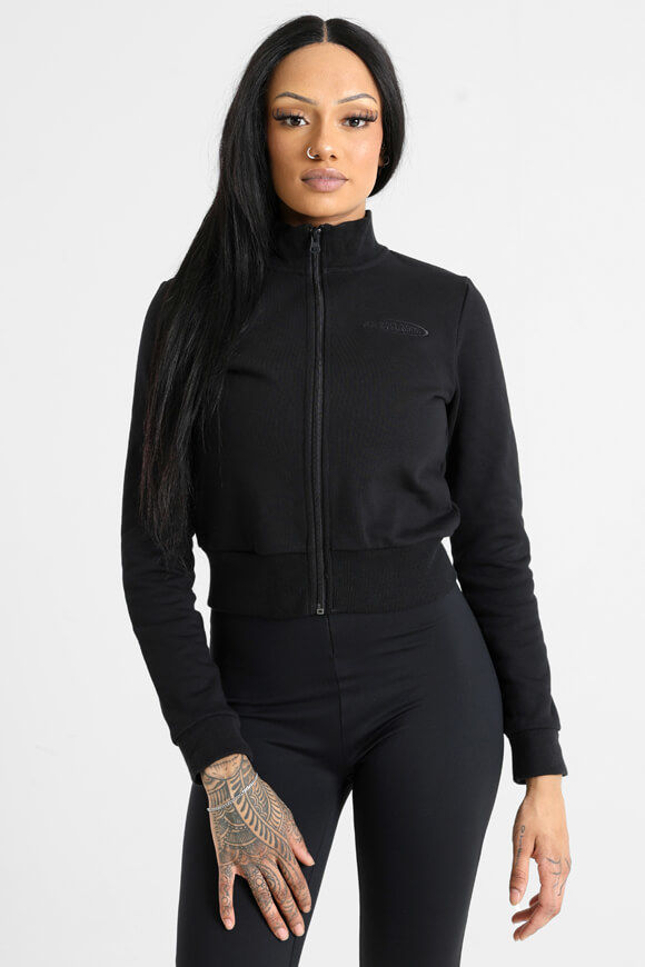 LA SHADY Crop Sweatjacke | Schwarz | Damen  | L von LA SHADY