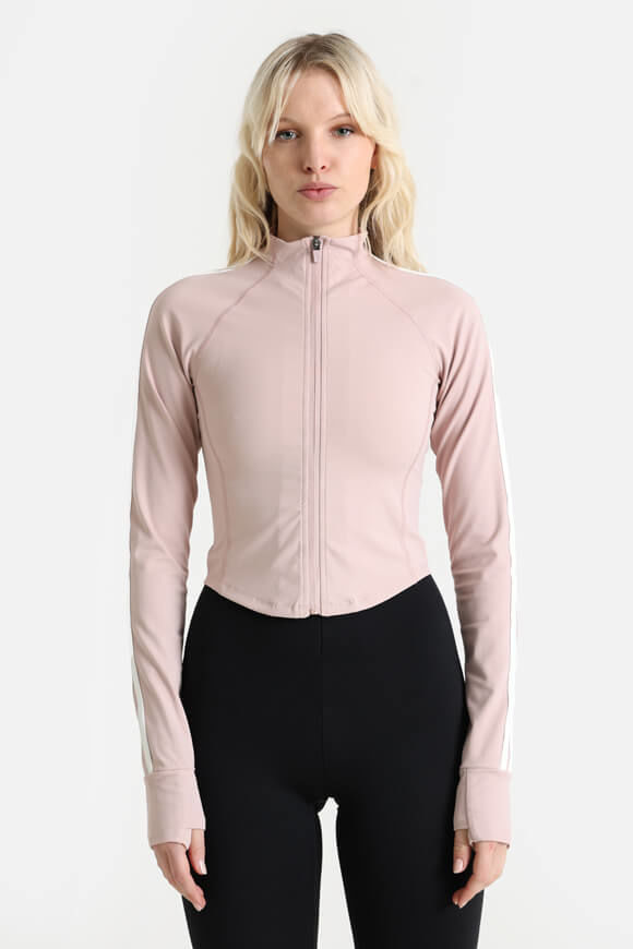 LA SHADY Crop Trainingsjacke | Altrosa + Weiss | Damen | L LA SHADY Crop Trainingsjacke | Altrosa + Weiss | Damen | L von LA SHADY