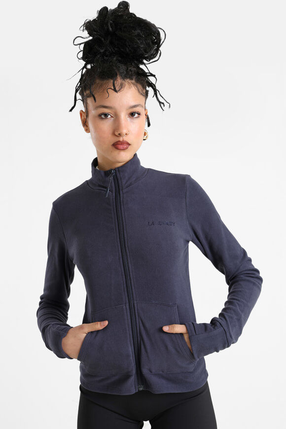 LA SHADY Fleece Trainingsjacke | Marineblau | Damen  | L von LA SHADY