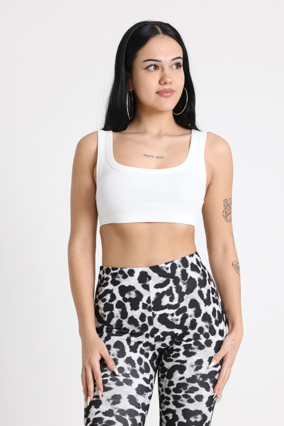 LA SHADY Geripptes Crop Top | Offwhite | Damen  | L von LA SHADY