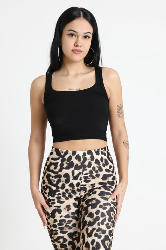 LA SHADY Geripptes Crop Tanktop | Schwarz | Damen  | S von LA SHADY