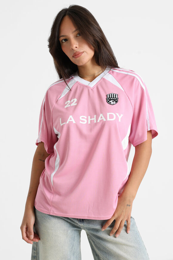 LA SHADY Mesh Oversize T-Shirt | Rosa + Weiss | Damen | XS LA SHADY Mesh Oversize T-Shirt | Rosa + Weiss | Damen | XS von LA SHADY