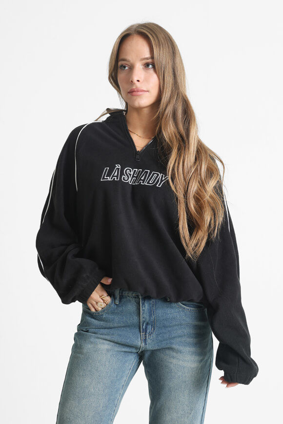 LA SHADY Oversize Fleece Sweater | Schwarz | Damen  | L von LA SHADY