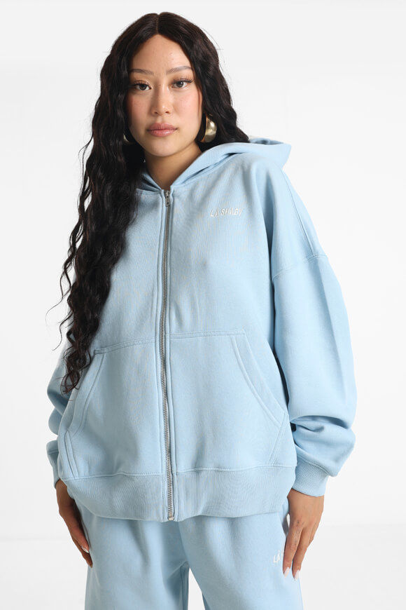 LA SHADY Oversize Kapuzensweatjacke | Hellblau | Damen  | XXS von LA SHADY