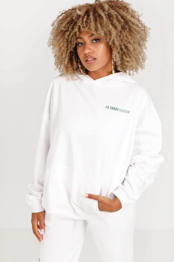 LA SHADY Oversize Kapuzensweatshirt | Weiss | Damen  | S von LA SHADY