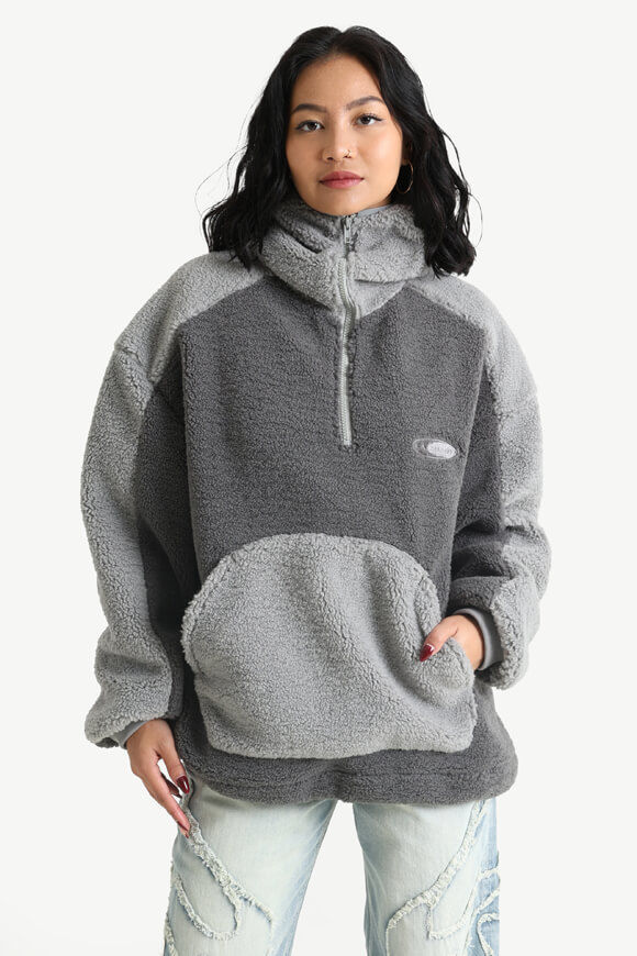 LA SHADY Oversize Teddy Kapuzensweater | Grau | Damen  | L von LA SHADY