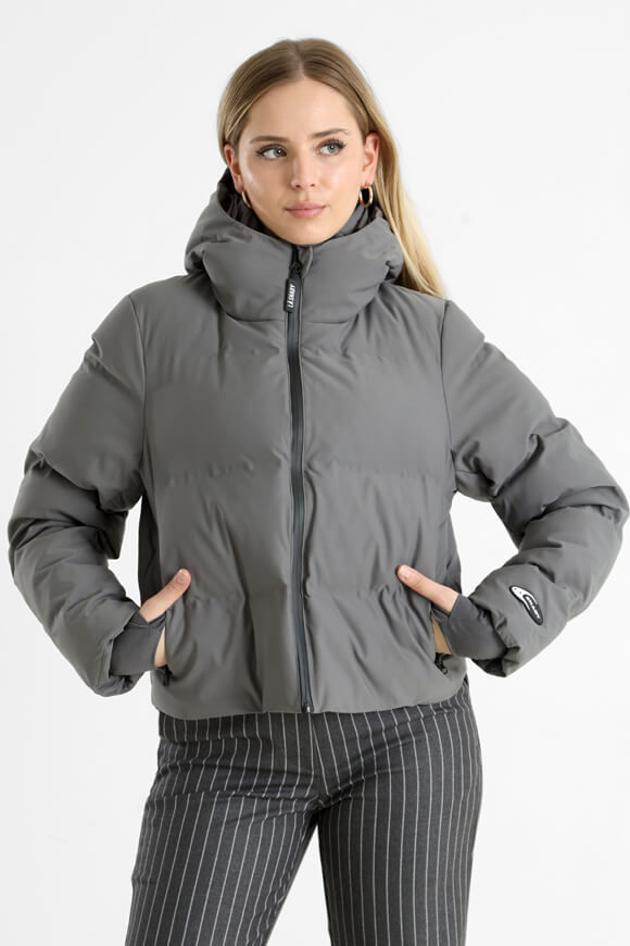 LA SHADY Pufferjacke | Dunkelgrau + Schwarz | Damen  | L von LA SHADY