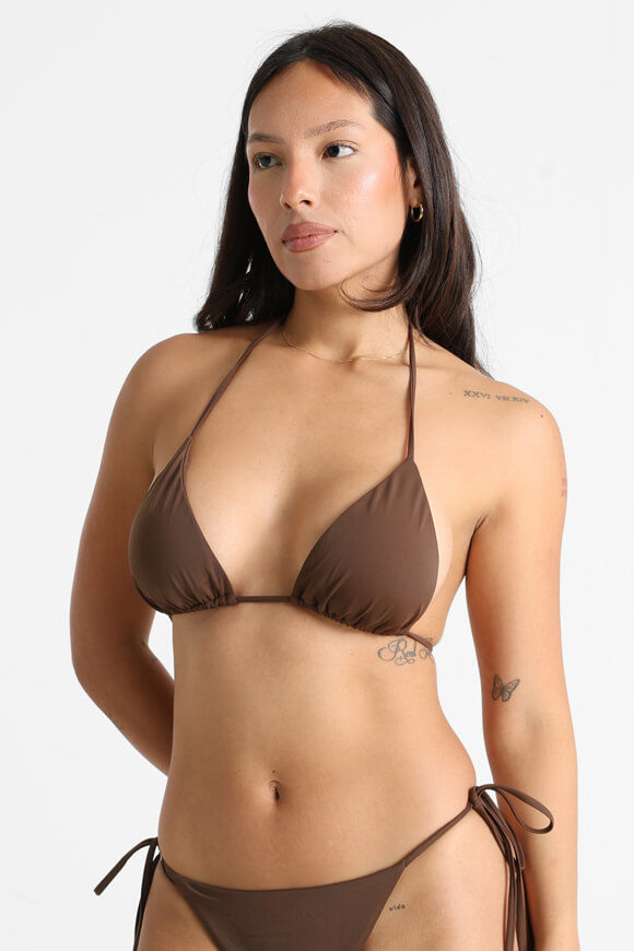 LA SHADY Triangel Bikini-Oberteil | Dunkelbraun | Damen  | XL von LA SHADY