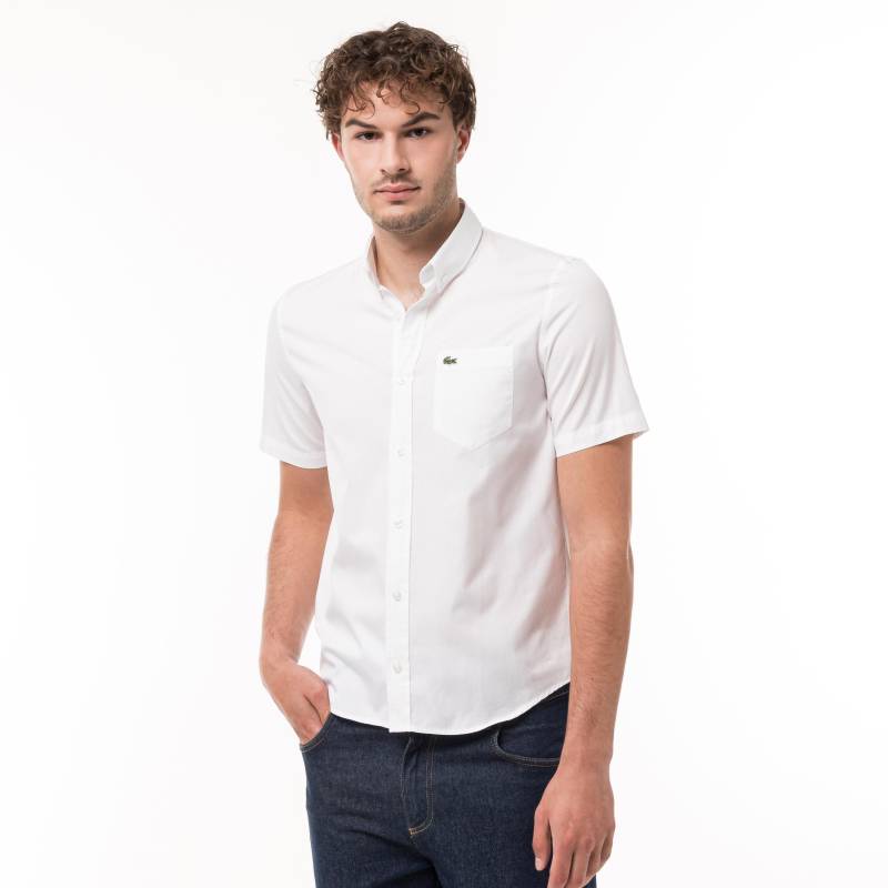 Lacoste - Hemd, kurzarm, für Herren, Weiss, Größe 39 von Lacoste