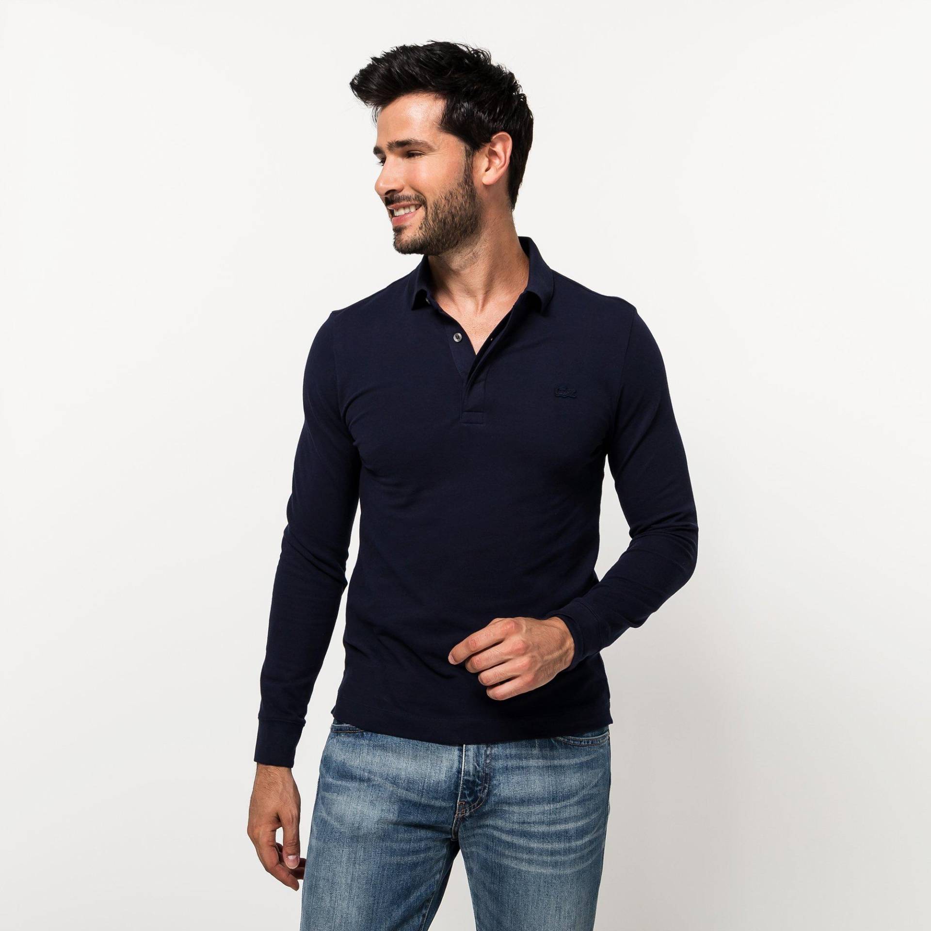 Lacoste - Poloshirt, Regular Fit, langarm, für Herren, Marine, Größe T7 von Lacoste