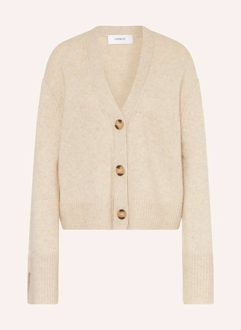 Ladneri Strickjacke Paix Aus Merinowolle Mit Cashmere beige von LADNERI