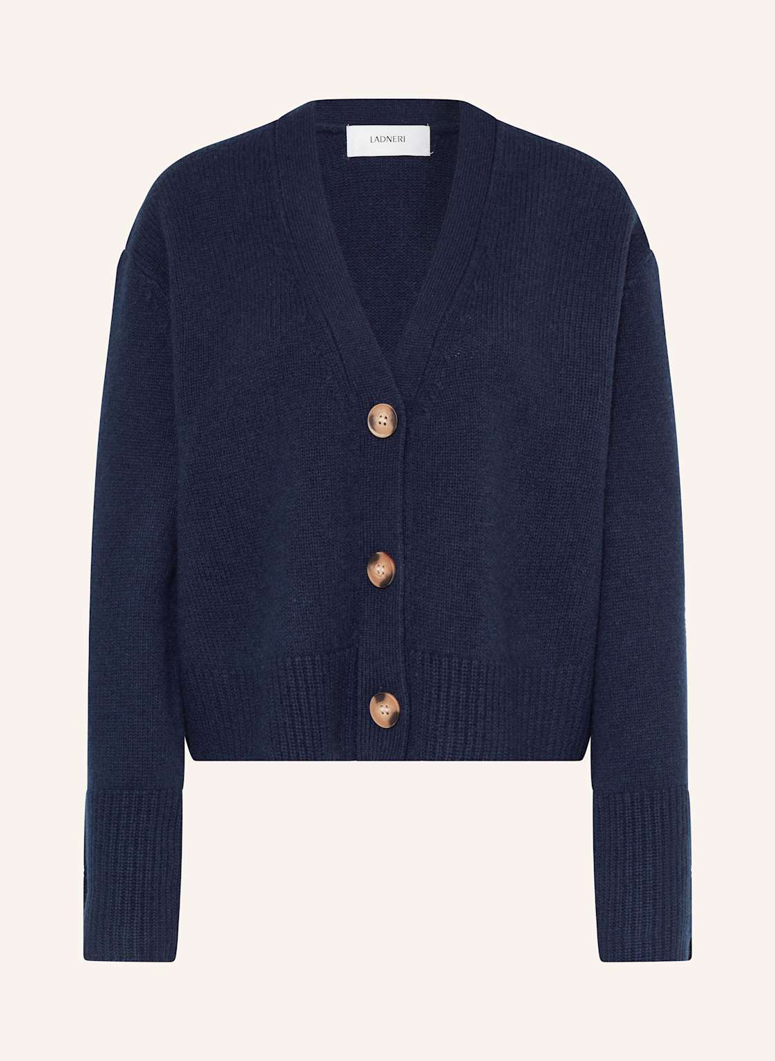 Ladneri Strickjacke Paix Aus Merinowolle Mit Cashmere blau von LADNERI