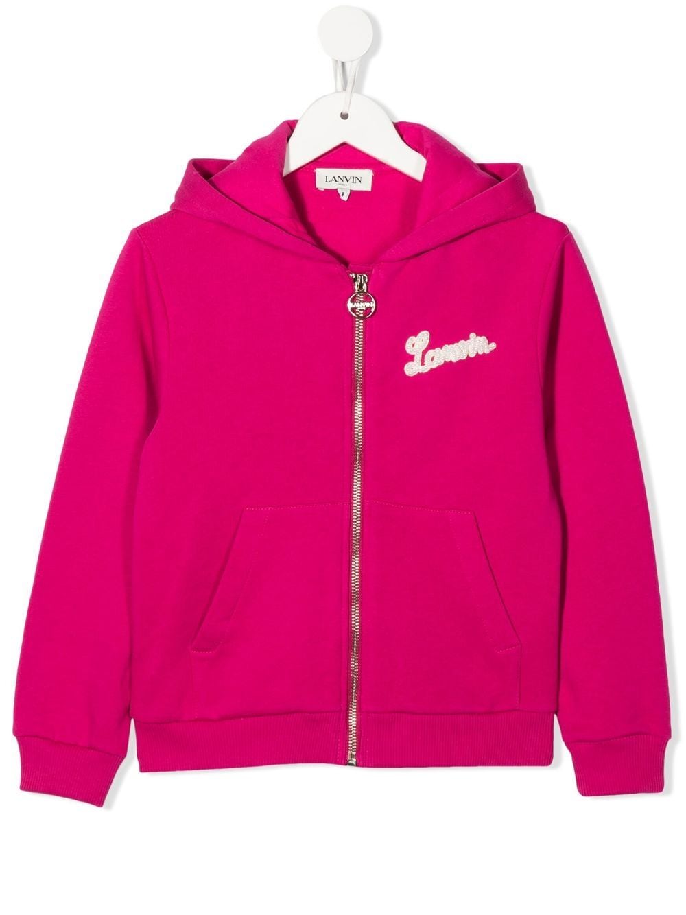 Lanvin Enfant embroidered-logo zip-up hoodie - Pink von Lanvin Enfant
