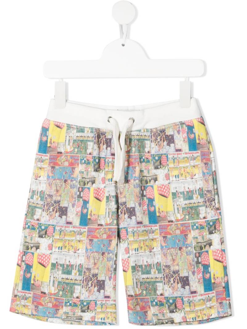 Lanvin Enfant graphic print track shorts - White von Lanvin Enfant