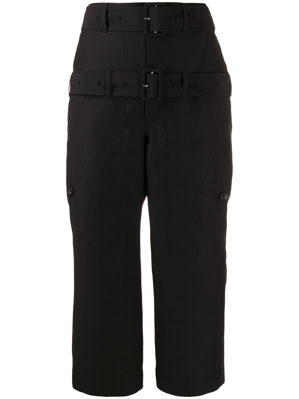 Lanvin double belt cropped trousers - Black von Lanvin