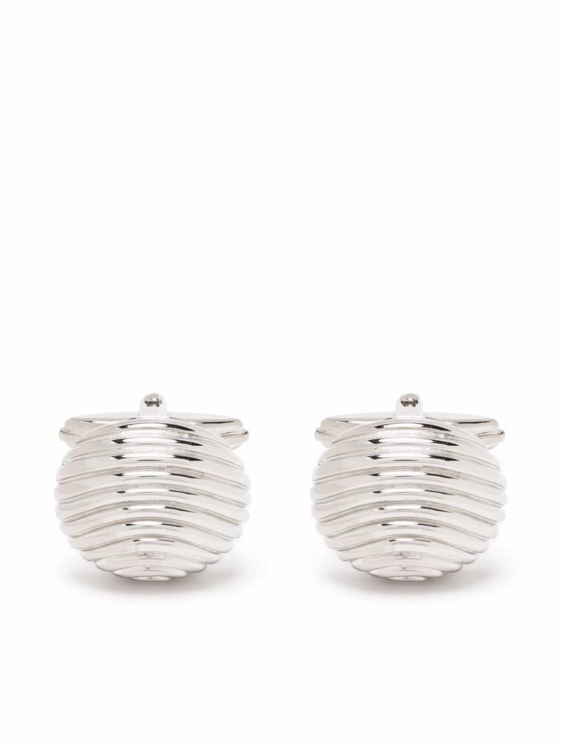 Lanvin round ridged cufflinks - Silver von Lanvin