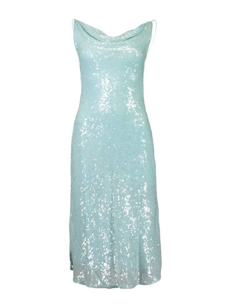 LAPOINTE sequined cowl-neck midi dress - Blue von LAPOINTE