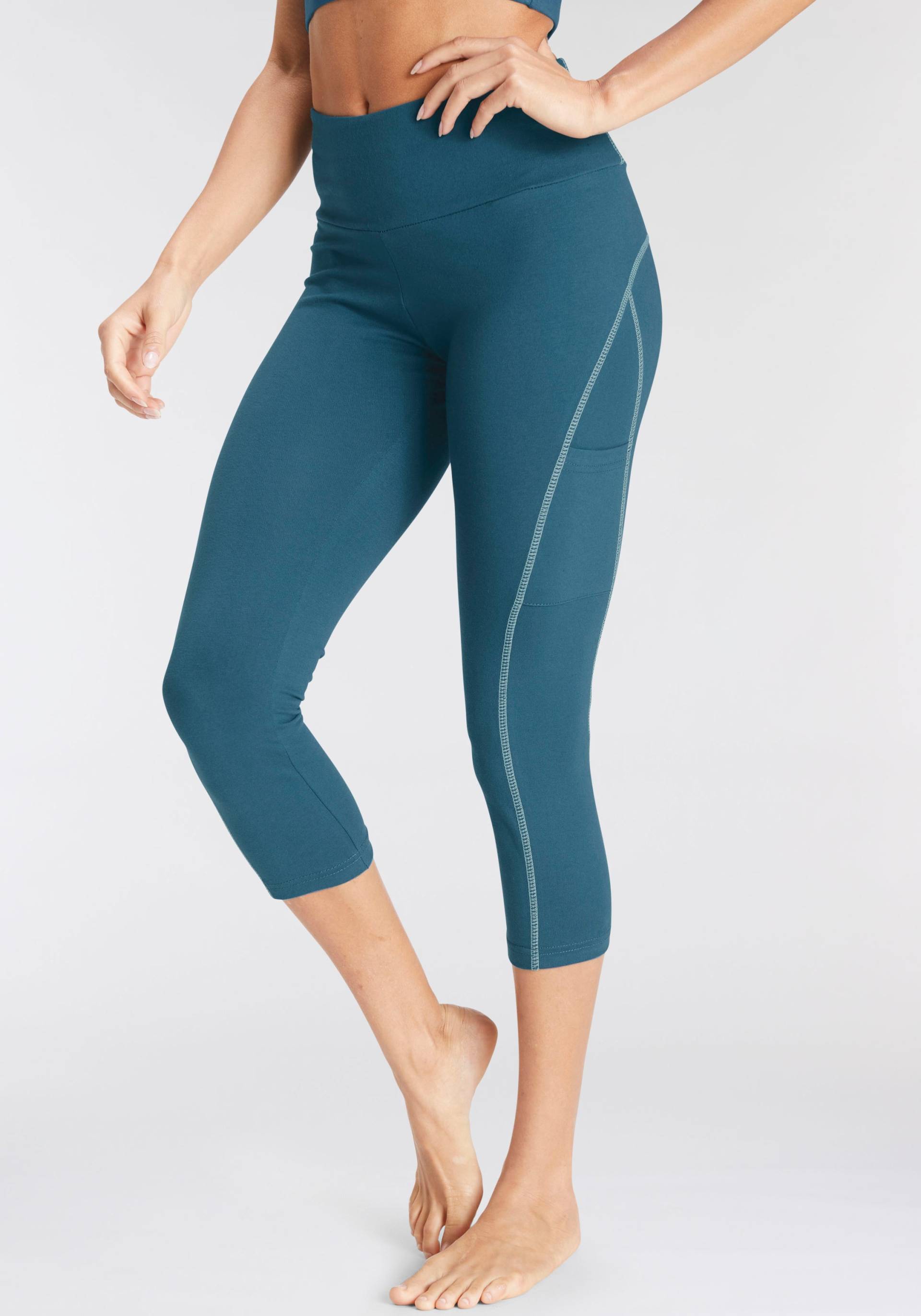 LASCANA ACTIVE Caprileggings, mit Kontrastnähten und breitem Bund von LASCANA ACTIVE