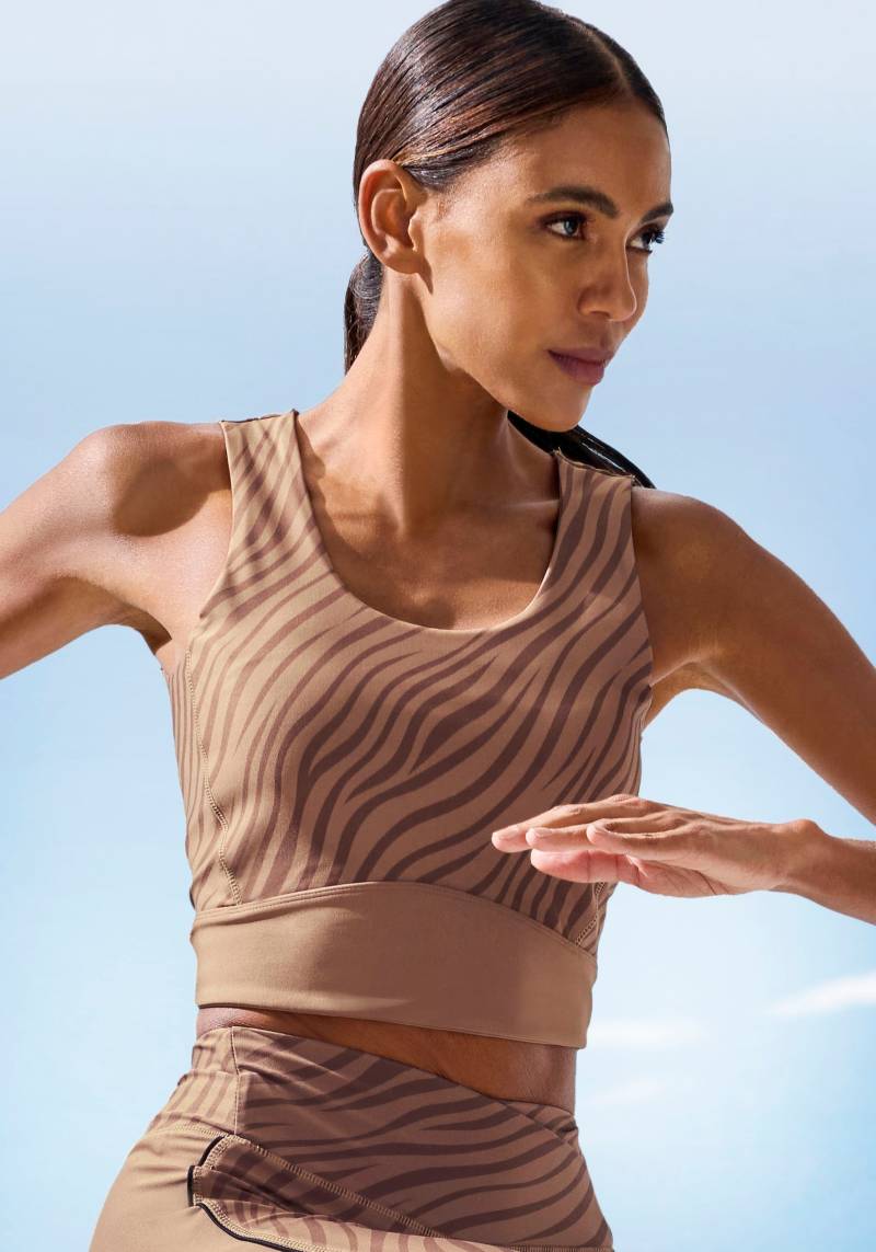 LASCANA ACTIVE Crop-Top »- Sport Top, Kurzes Top«, mit Zebra Muster und Cut-Outs Ausschnitt im Rückenbereich von LASCANA ACTIVE