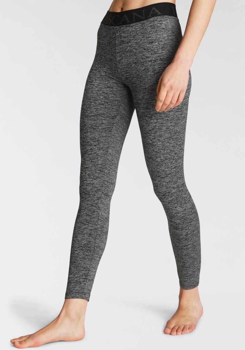 LASCANA ACTIVE Leggings, meliert, mit elastischem Bund und darin eingewebtem Schriftzug von LASCANA ACTIVE