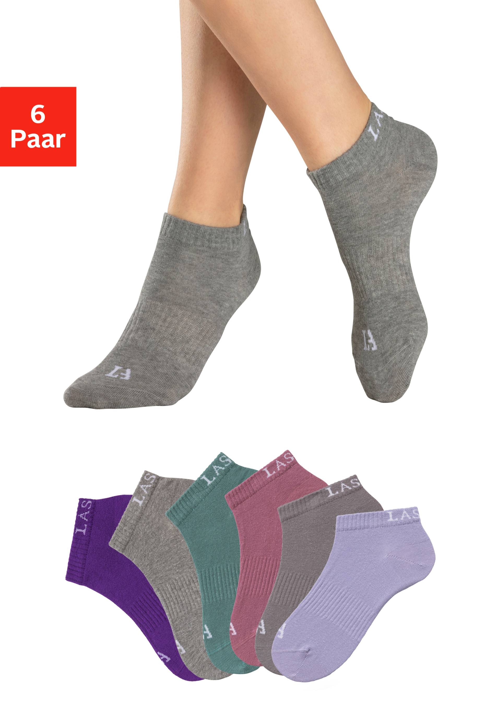 LASCANA ACTIVE Sneakersocken, (Packung, 6 Paar), mit eingestricktem Marken Logo von LASCANA ACTIVE