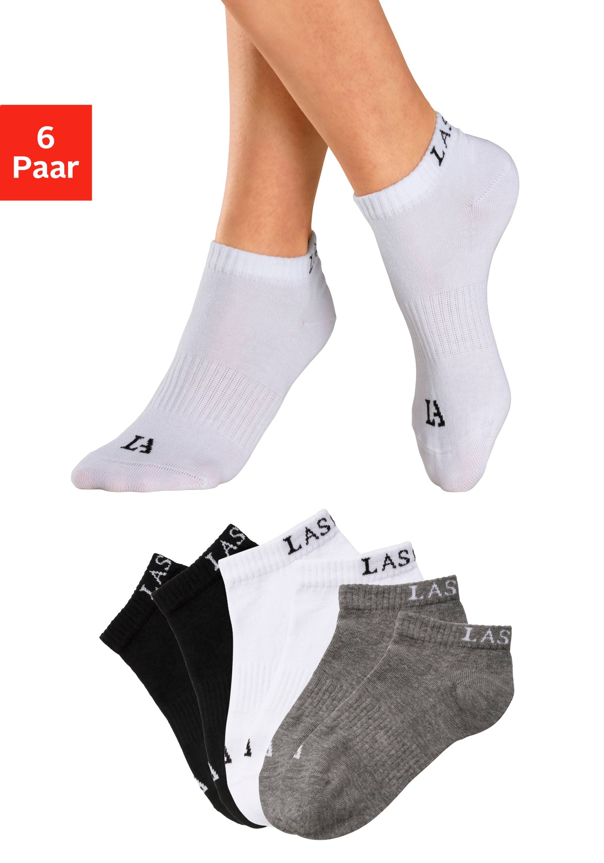 LASCANA ACTIVE Sneakersocken, (Packung, 6 Paar), mit eingestricktem Marken Logo von LASCANA ACTIVE