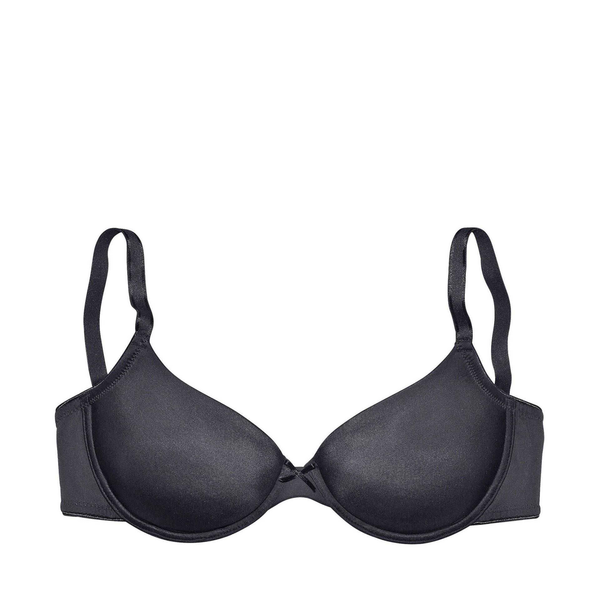 Lascana - BH,bügellos,Watte, für Damen, Schwarz matt, Größe 70/C von Lascana