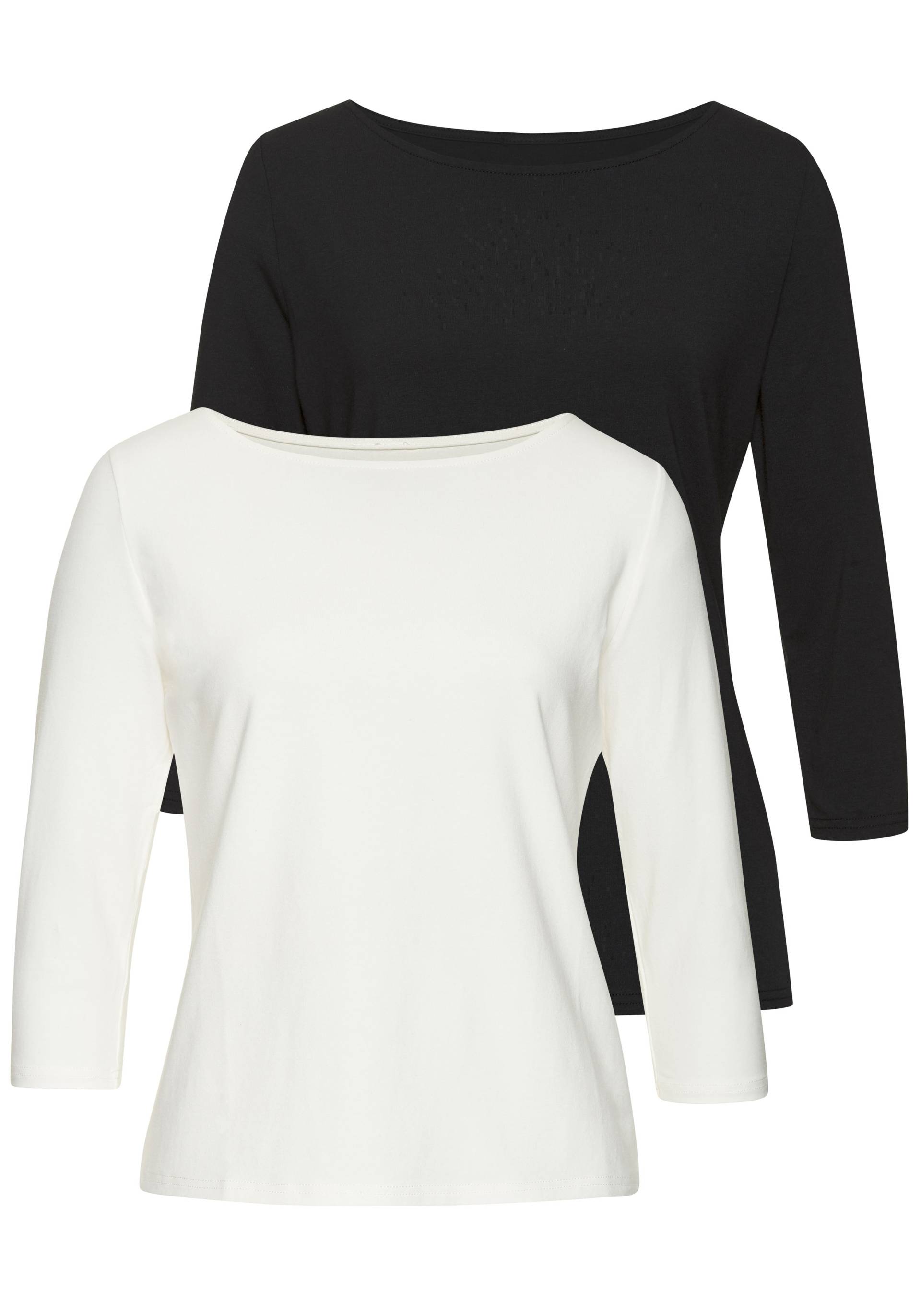 LASCANA 3/4-Arm-Shirt, (2er-Pack), aus elastischer Baumwoll-Modal-Qualität von LASCANA