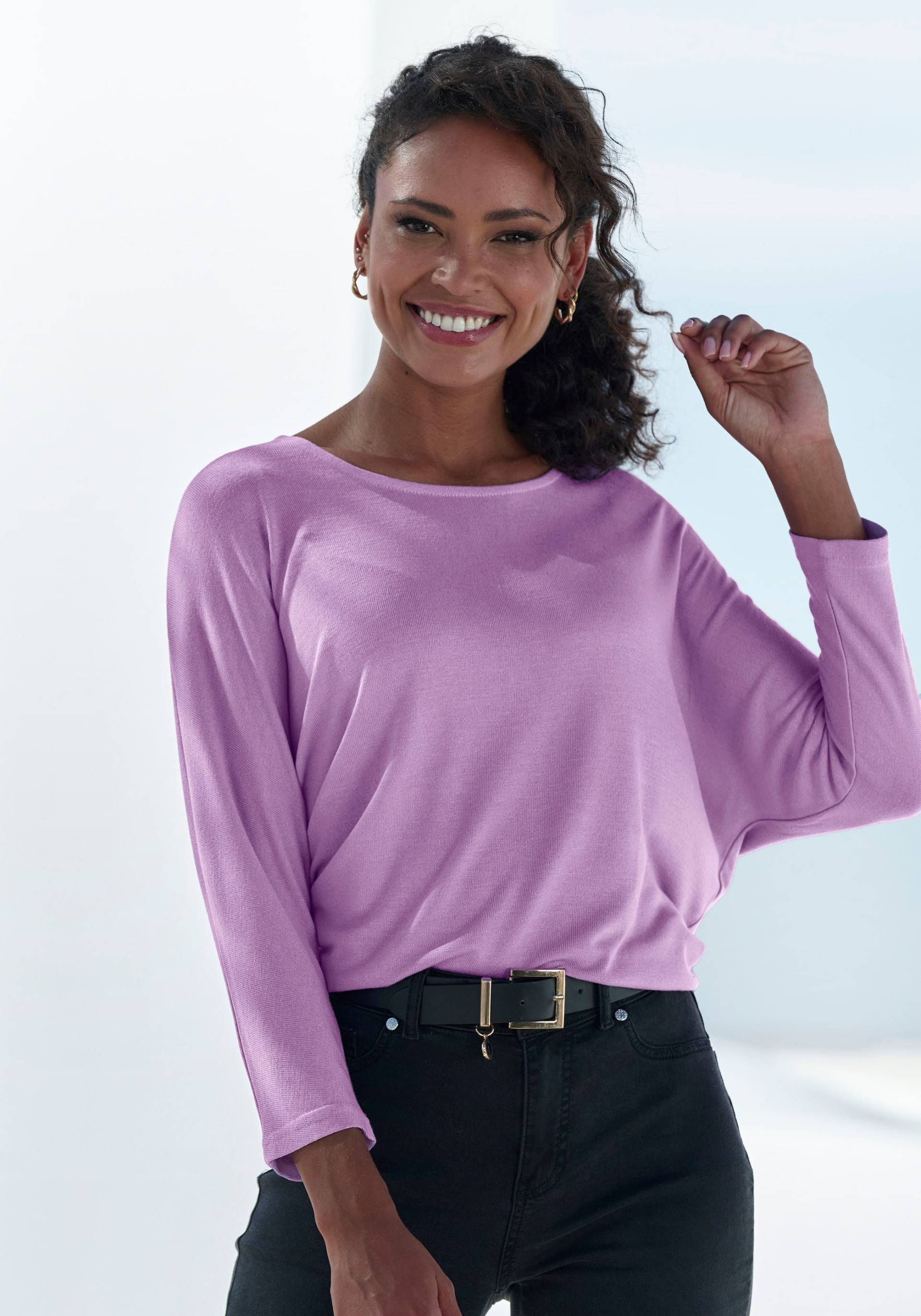 LASCANA 3/4-Arm-Shirt »mit Fledermausärmeln«, aus weicher Feinstrick- Qualität mit Viskose LASCANA 3/4-Arm-Shirt »mit Fledermausärmeln«, aus weicher Feinstrick- Qualität mit Viskose von LASCANA